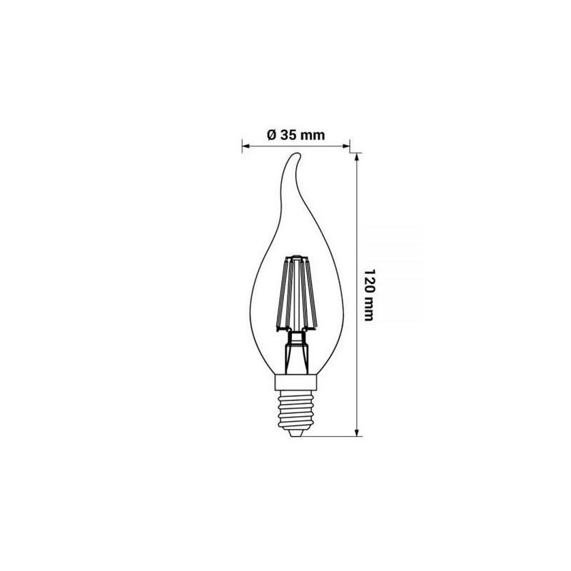 LED ORO-E14-C35-FL-CLARO-4W-WW  tep