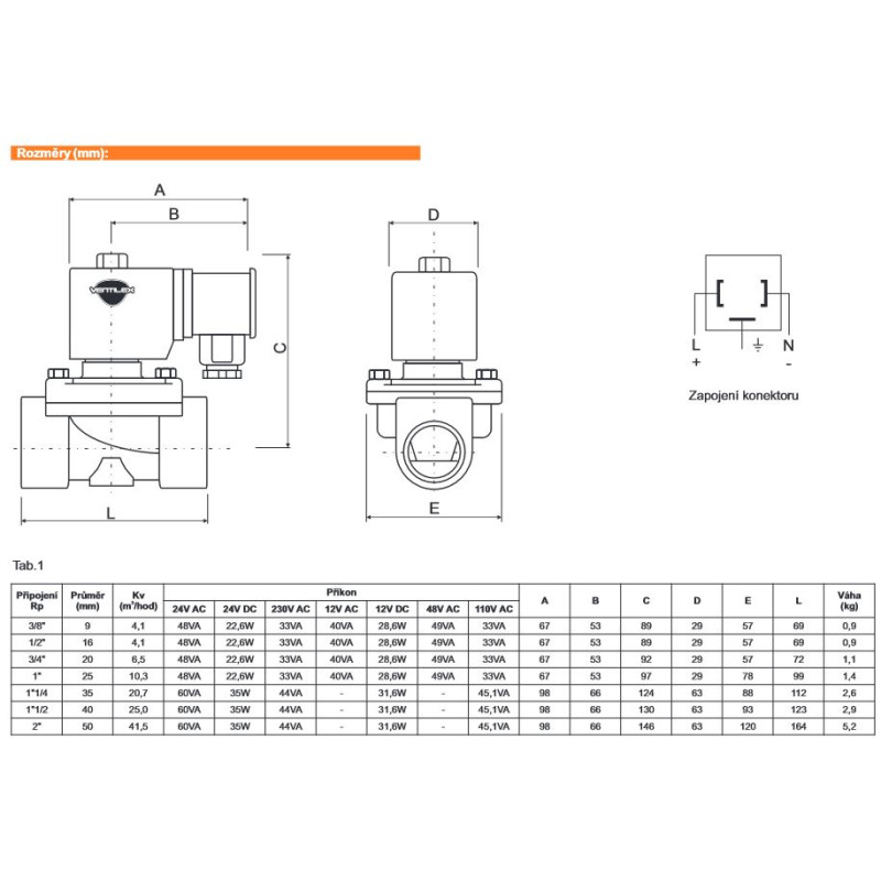 Elektroventil SVC703N020 3/4"  230V