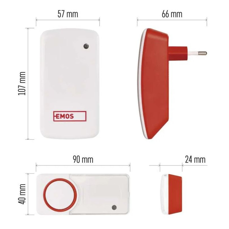 Zvonek bezdrátový P5750  1xtl.1xzvo